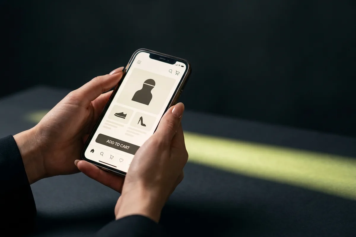 Mobil bir online mağazada hızlı açılan ürün sayfası